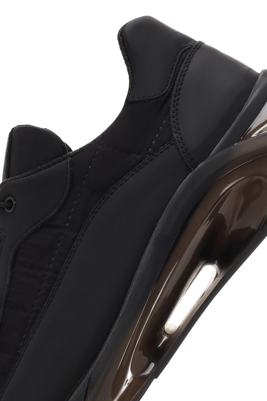 Erkek Siyah Kalın Tabanlı Bağcıklı Deri Sneaker