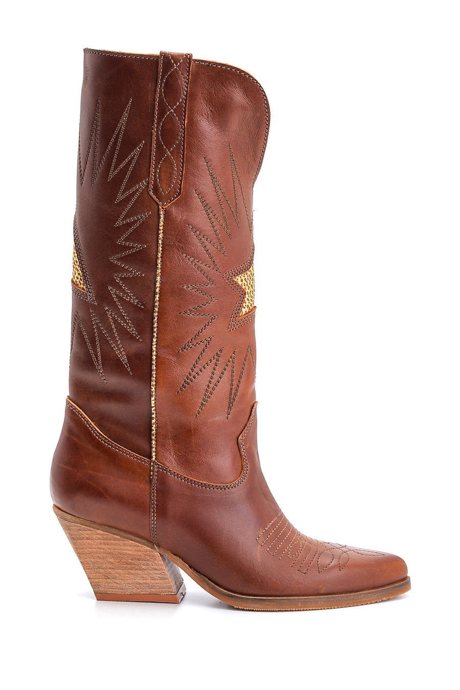 Women's Cowboy Leather Boots 19WFD222018 | Derimod
