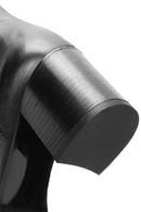 Women's Black Thick Heeled Leather Chelsea Boots | Derimod
