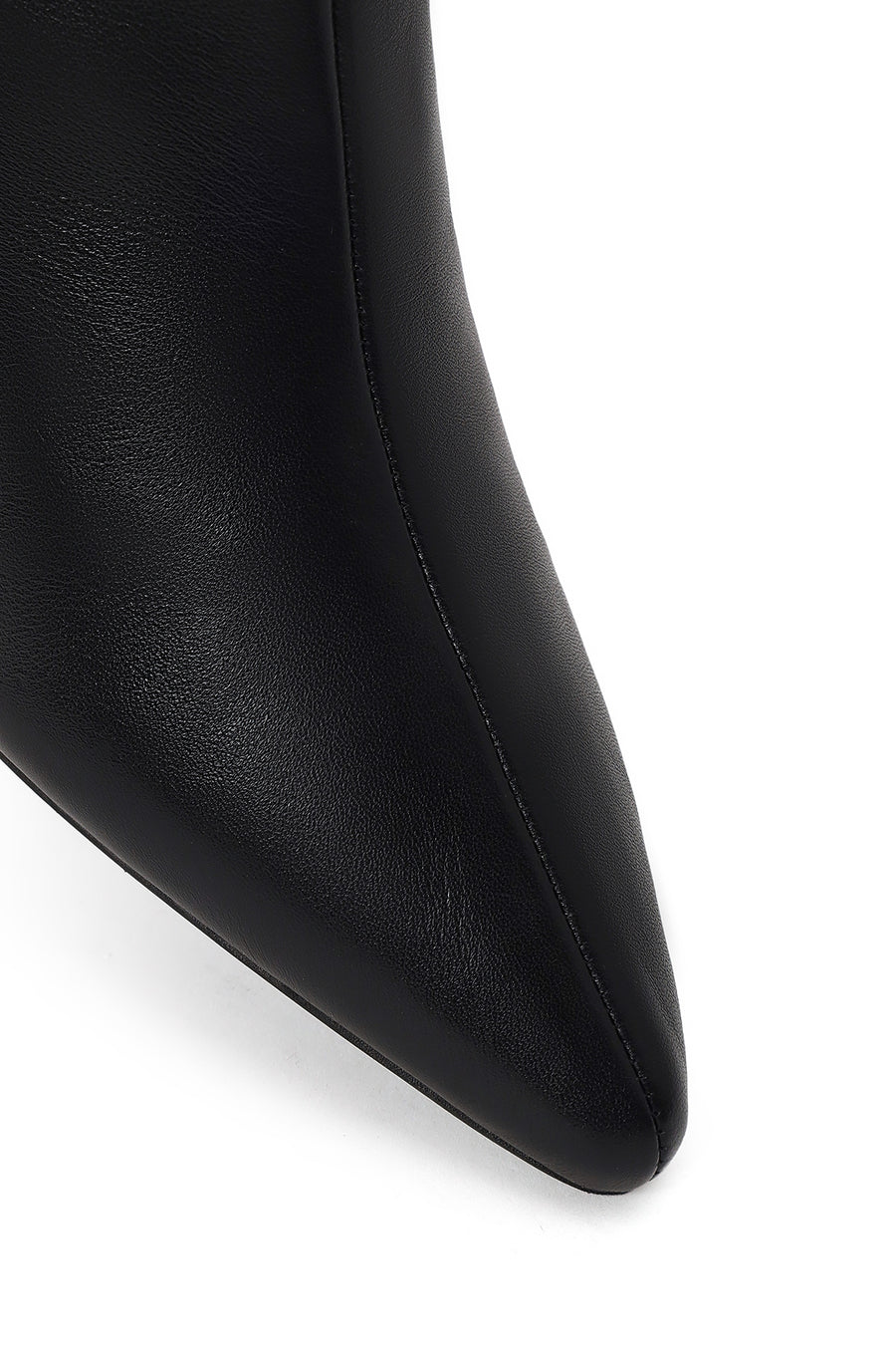 Derimod Flex Woman Black Zip Closure Chunky-Heeled Leather Boots