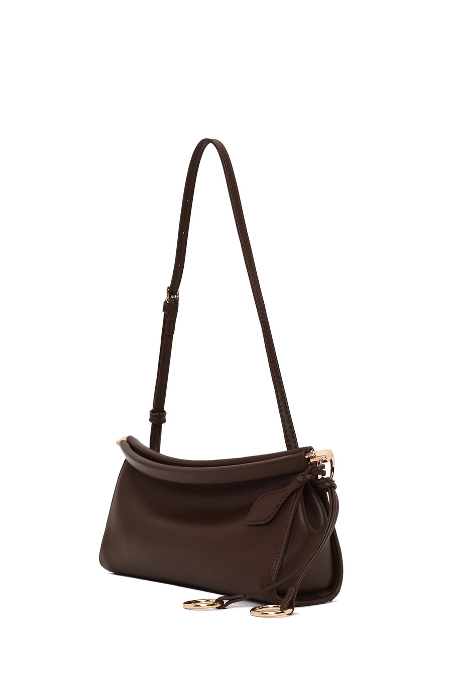 Woman Brown Long-Strap Mini Shoulder Bag