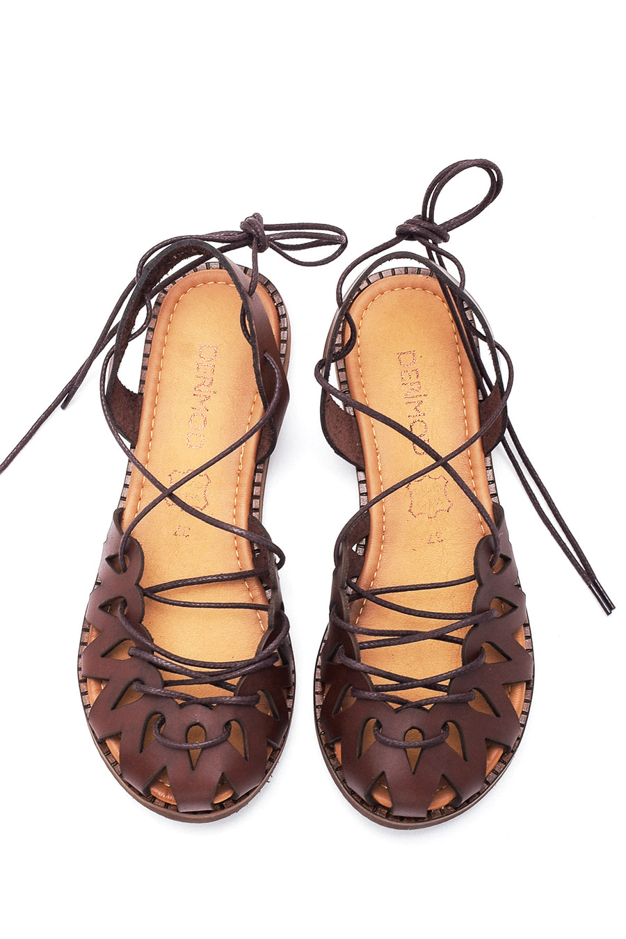 Women's Brown Leather Flat Bodrum Sandals