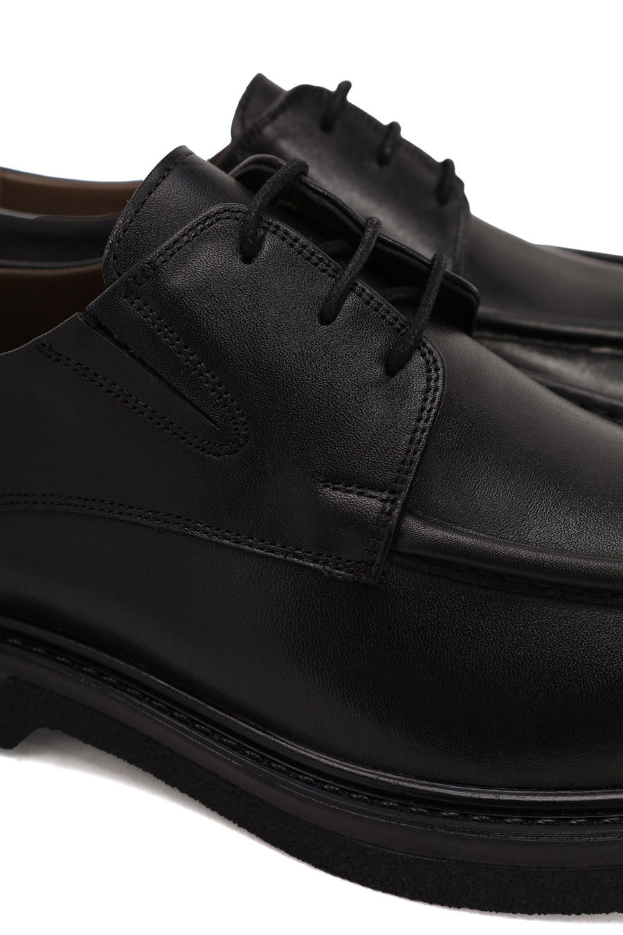 Male Black Lace-Up Leather Casual Shoes