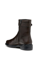Geox Women Brown D Walk Pleasure A - Shı.Lea Zippered Leather Boot | Derimod