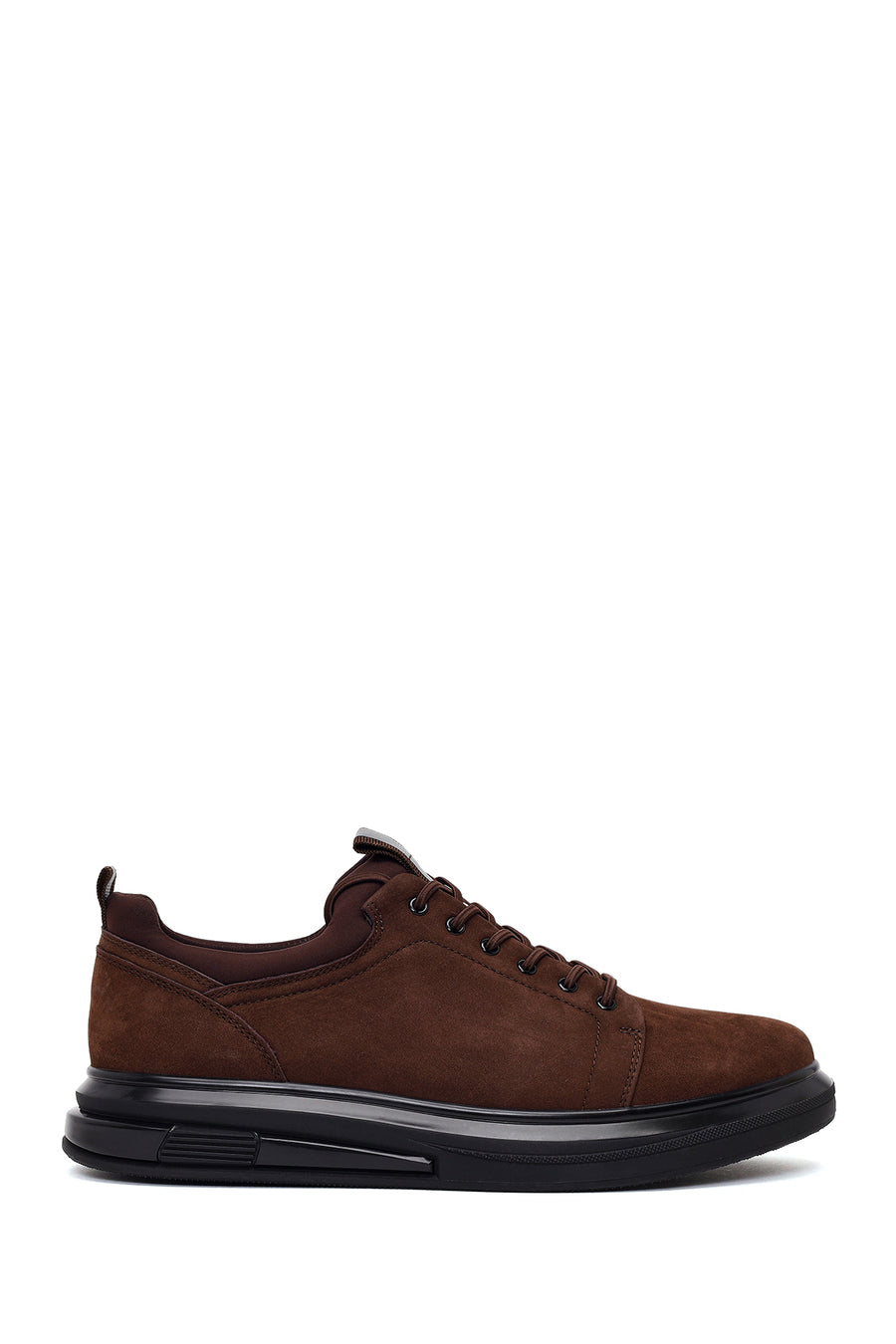 Erkek Kahverengi Bağcıklı Nubuk Deri Sneaker WM680009DN | Derimod