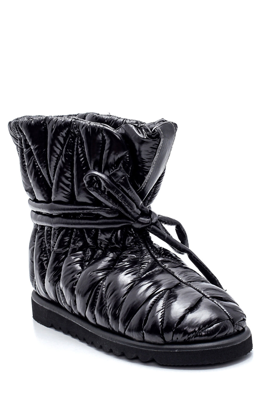 Women's Leather Shiny Puffy Boots