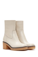 Women's Leather Zippered Heeled Boots | Derimod
