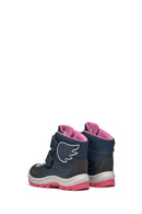 Geox Baby Girl Navy Blue B Flannel Banded Waterproof Leather Boots | Derimod