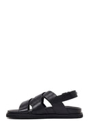 Men's Black Leather Sandals | Derimod
