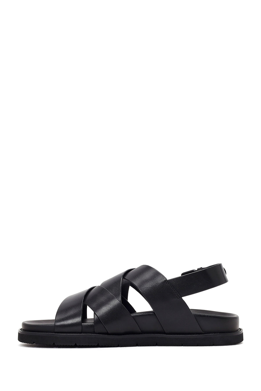 Men's Black Leather Sandals