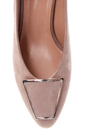 Women's Suede Metal Heel Detailed Shoes | Derimod