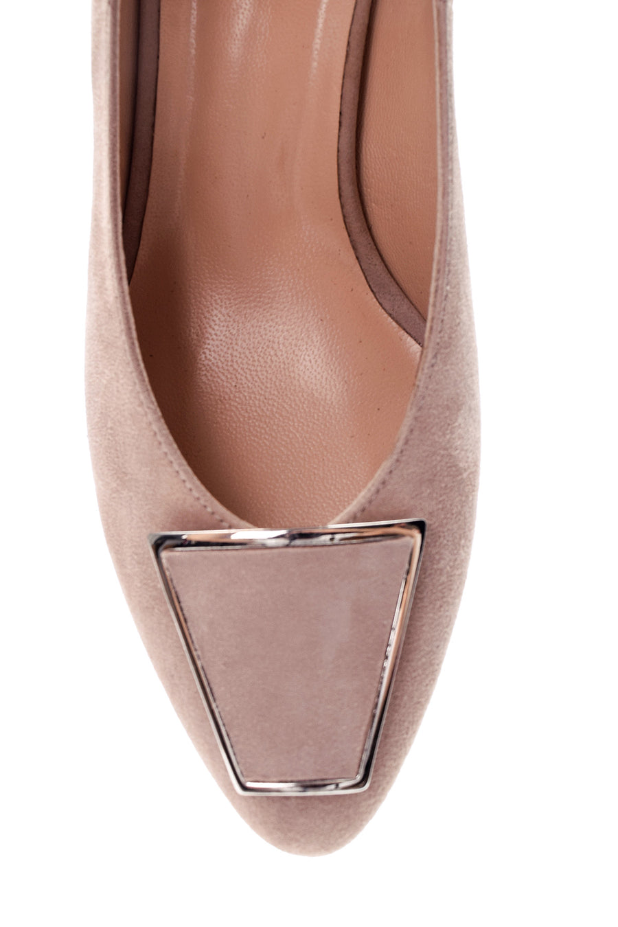 Women's Suede Metal Heel Detailed Shoes