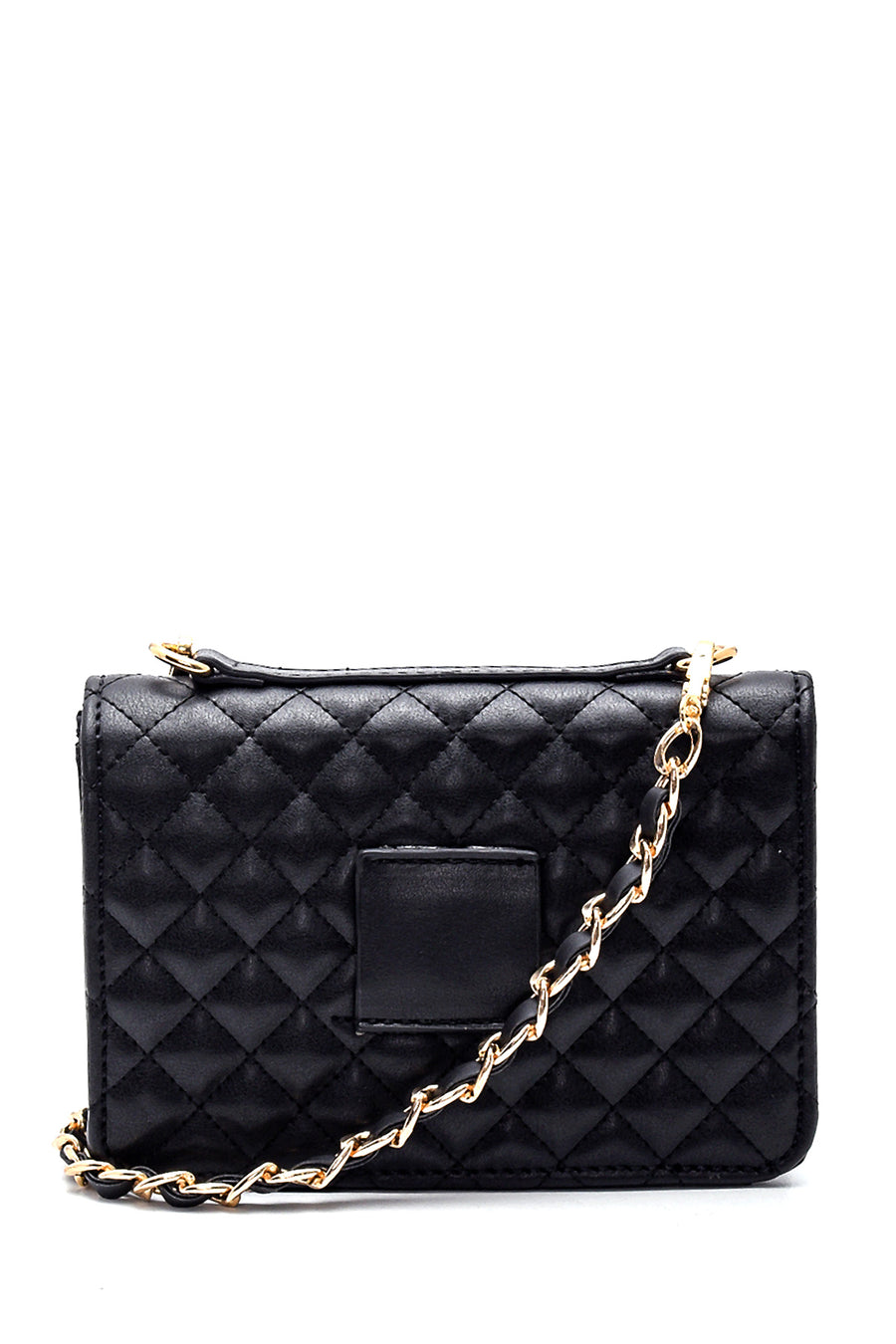 Women's Black Quilted Handbag