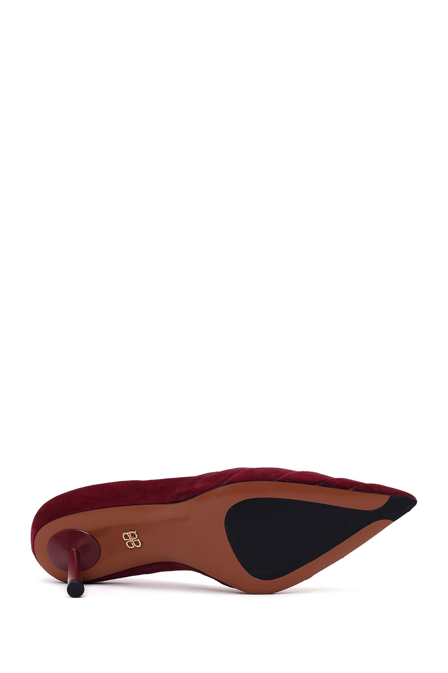 Woman Burgundy Thin-Heeled Suede Stiletto