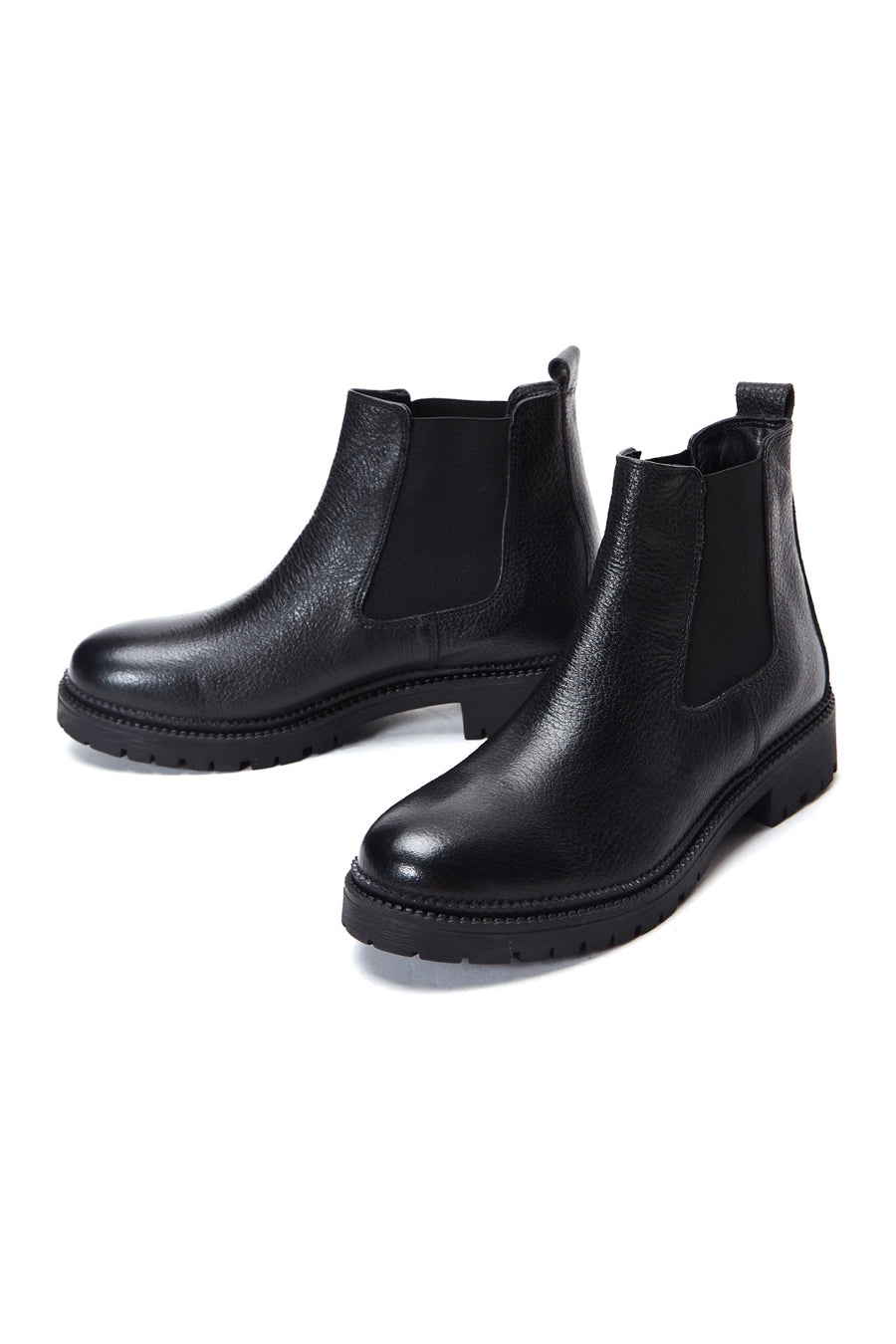 Women's Black Leather Chelsea Boots