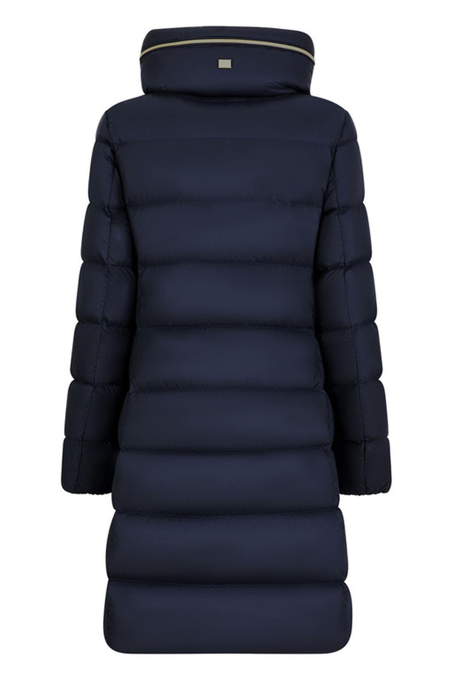 Geox Women's Navy Blue Charlene Slim Fit Hooded Long Coat
