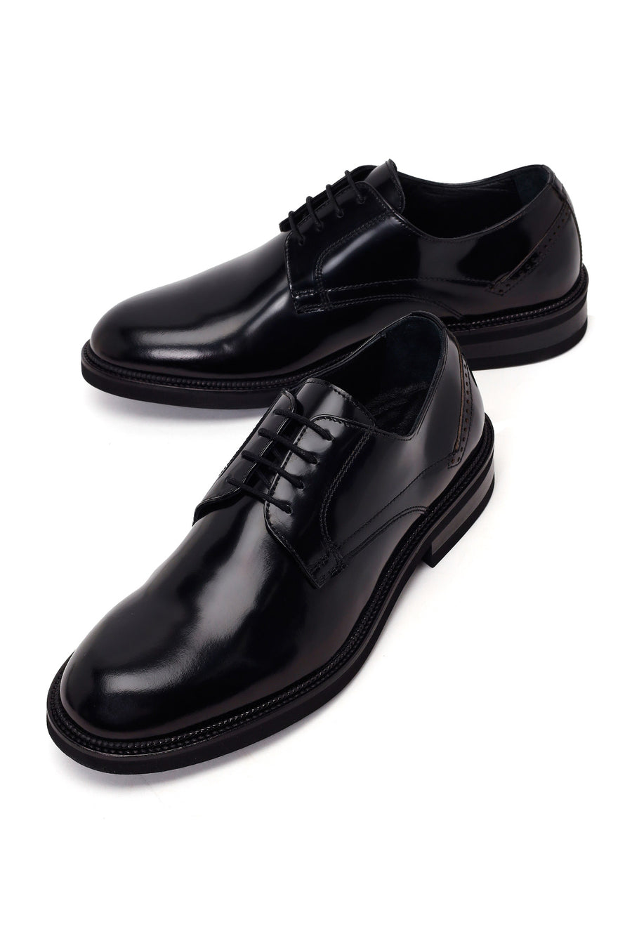 Male Black Lace-up Leather Casual Shoes