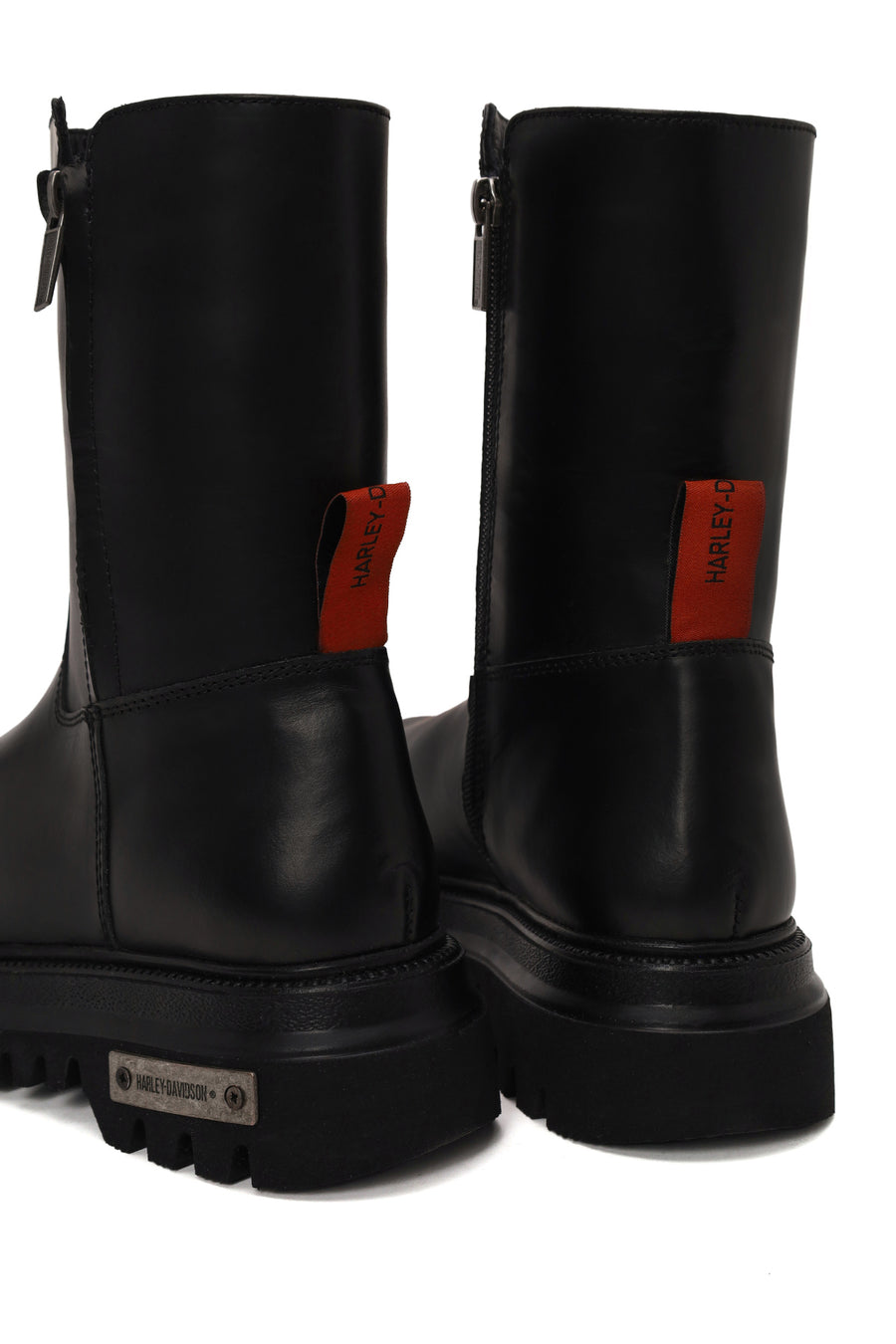 Harley Davidson Woman Black River Zip Closure Thick-Soled Leather Boots