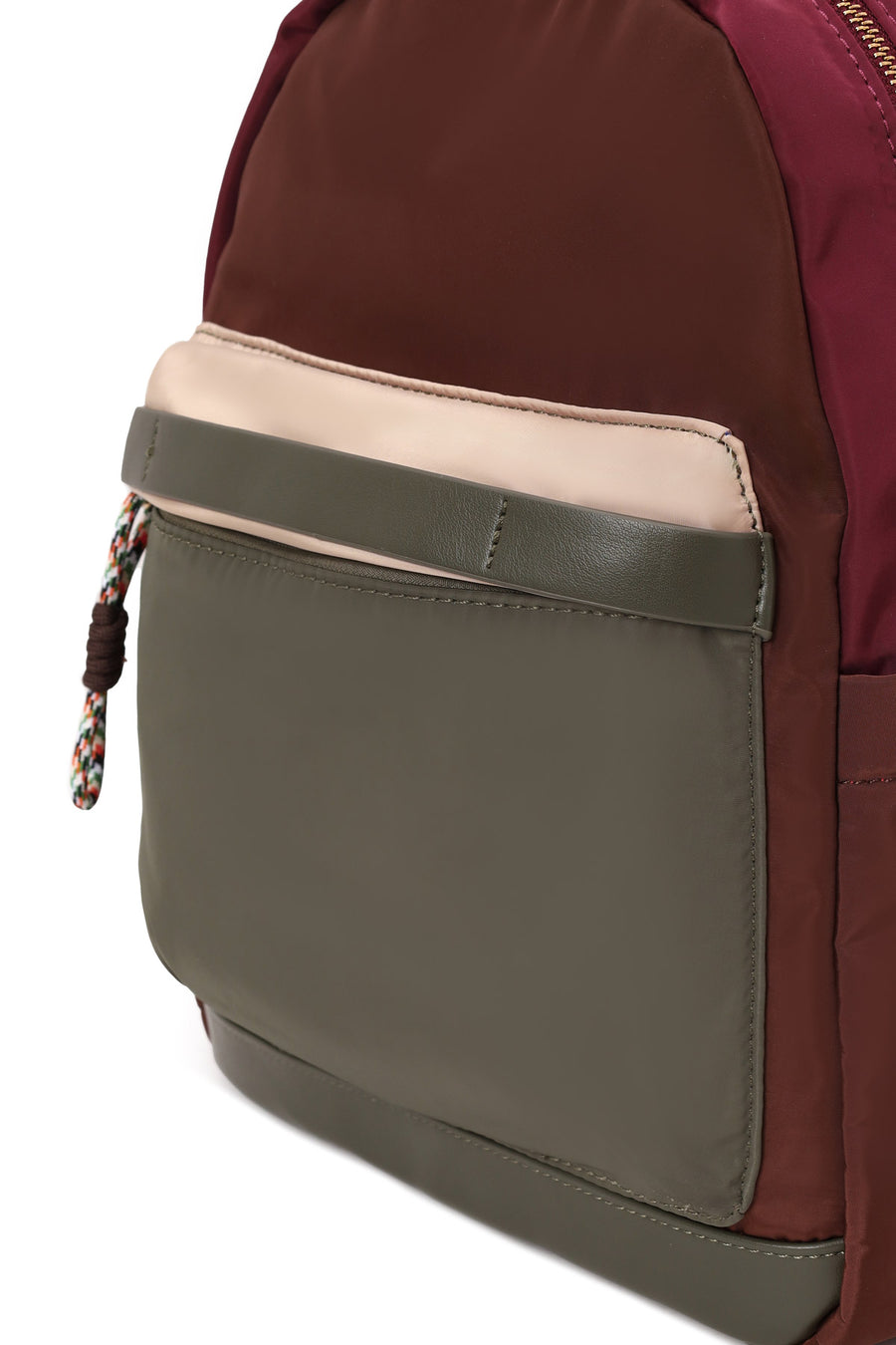 Woman Green Fabric Backpack