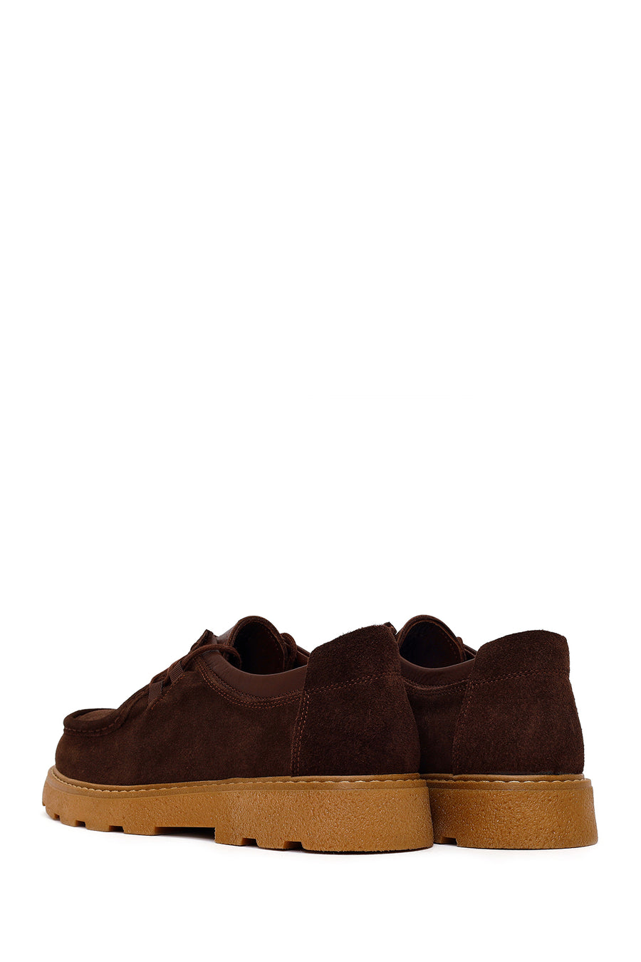 Male Brown Lace-up Suede Casual Shoes
