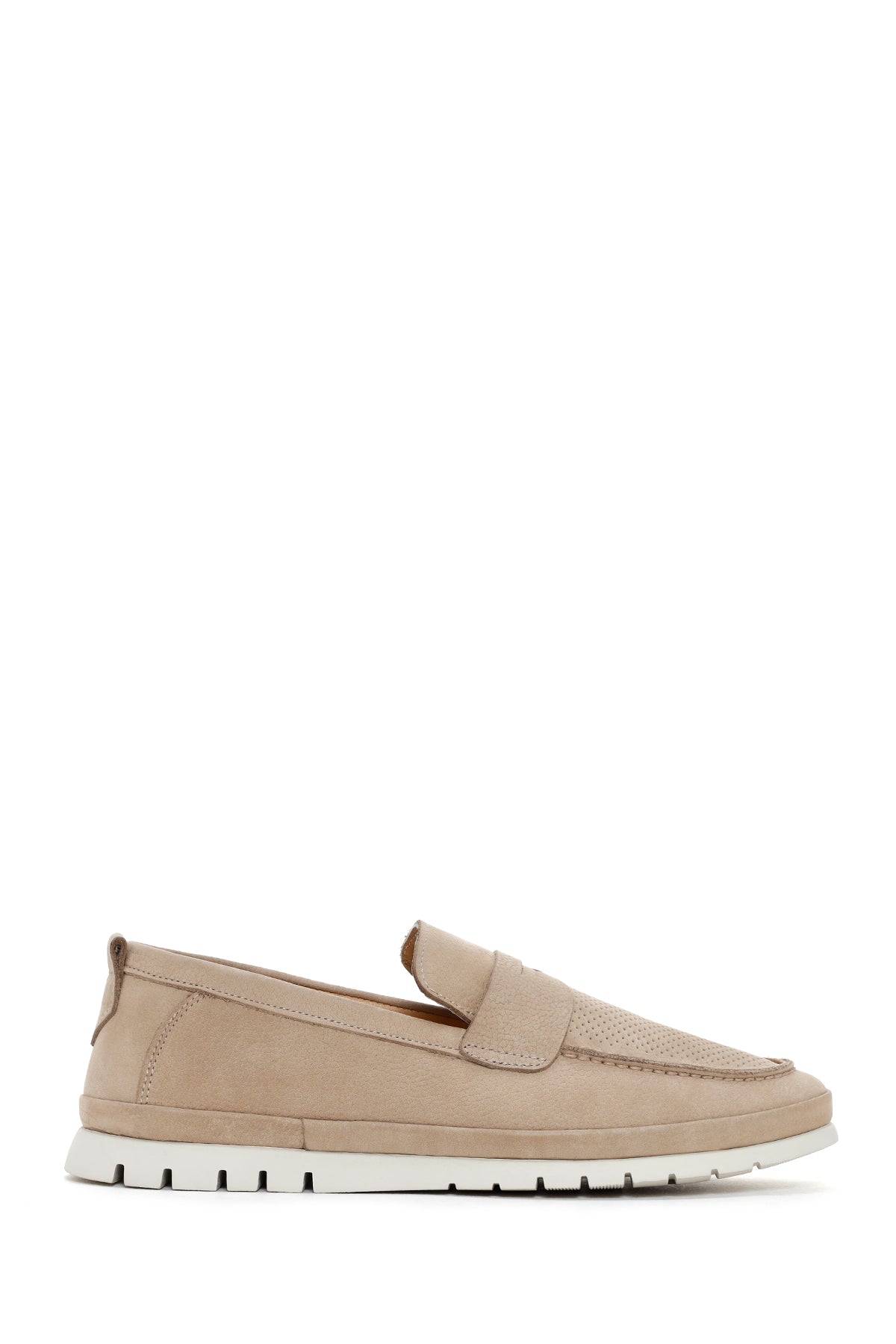 Men's Beige Nubuck Leather Casual Loafer 24SFD6803V3 | Derimod