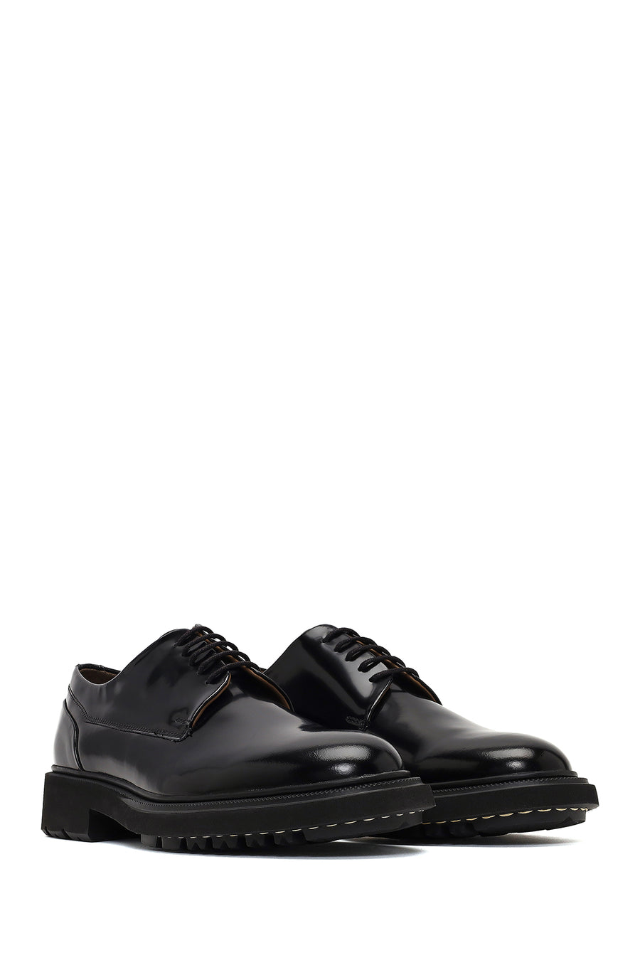 Men's Black Lace-up Leather Casual Shoes