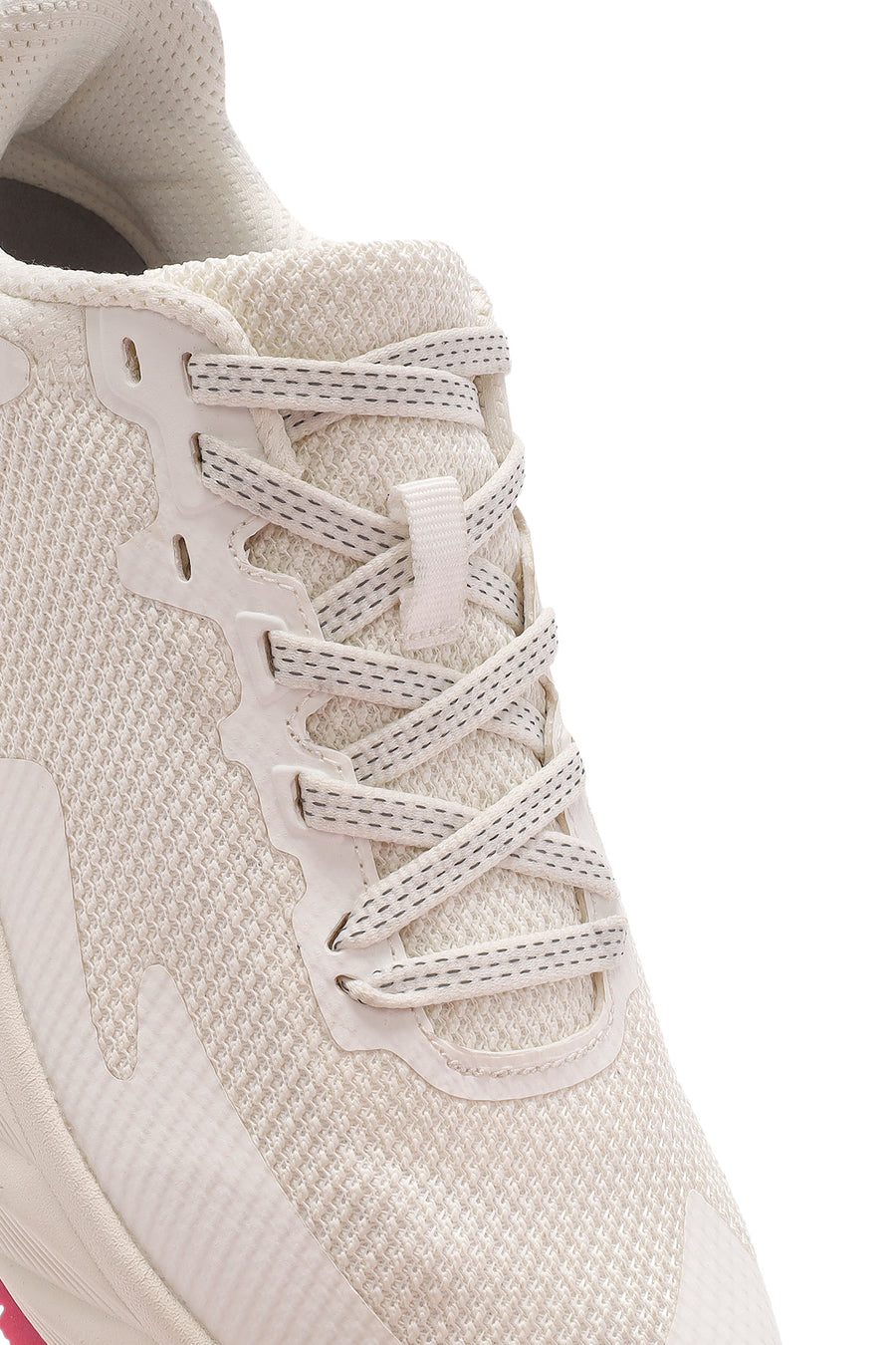 Kadın Beyaz Bağcıklı Kalın Tabanlı Kumaş Sneaker