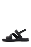 Women's Black Leather Ankle Buckle Sandals | Derimod