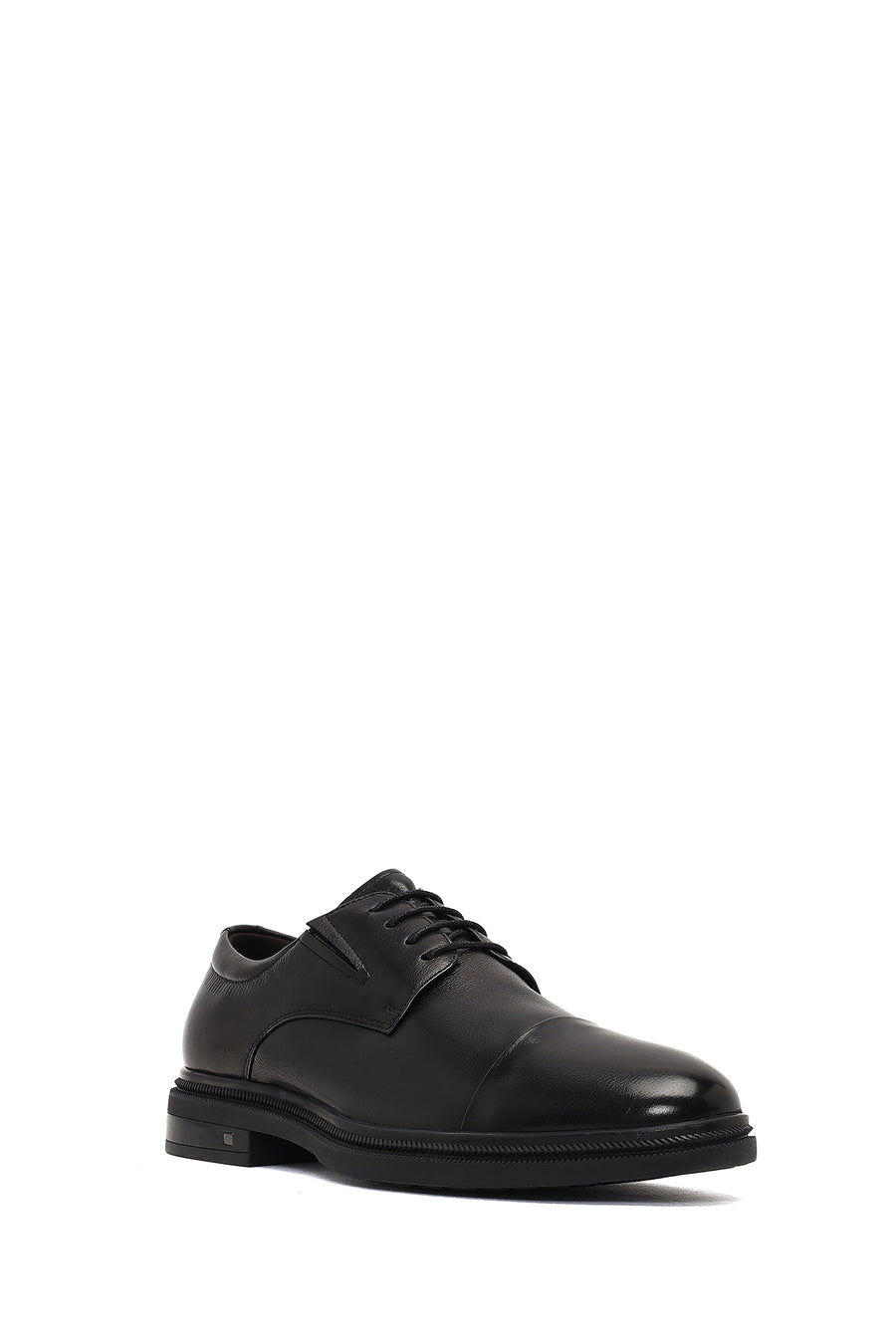 Men's Black Lace-Up Leather Classic Shoe