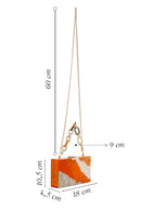 Women's Orange Long Chain Strap Mini Box Bag | Derimod
