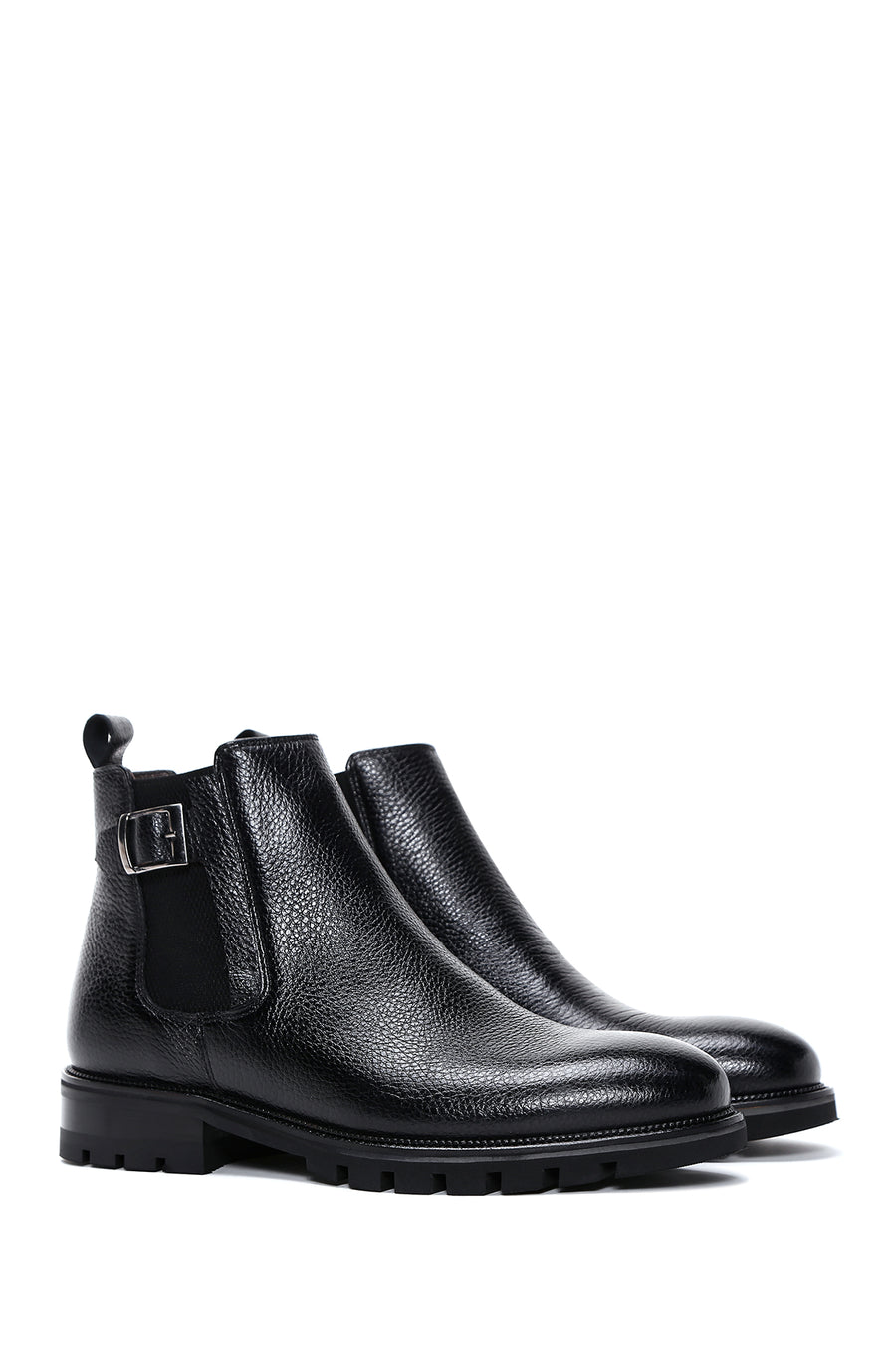 Men's Leather Buckle Boots