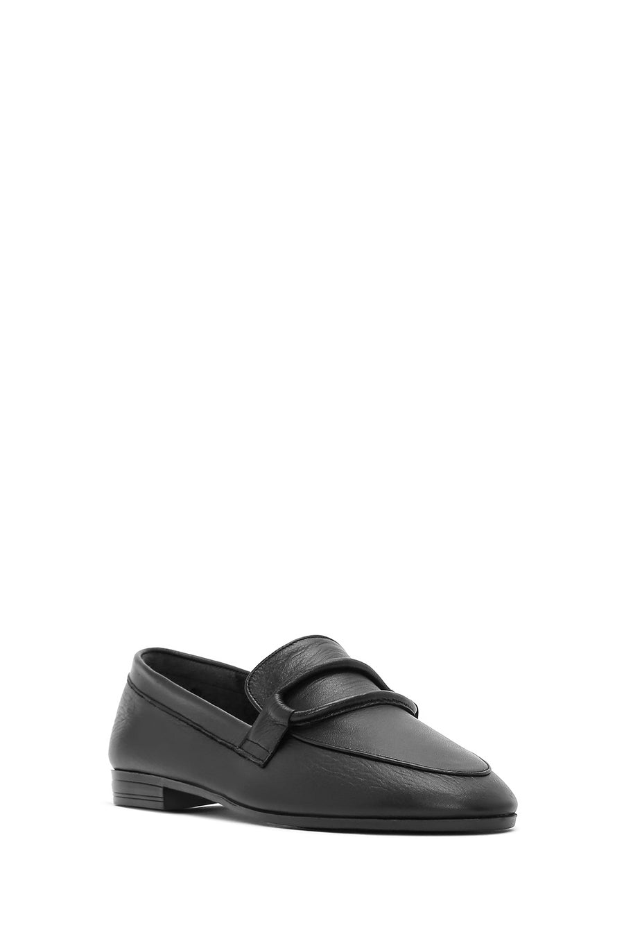 Women's Black Leather Casual Loafer