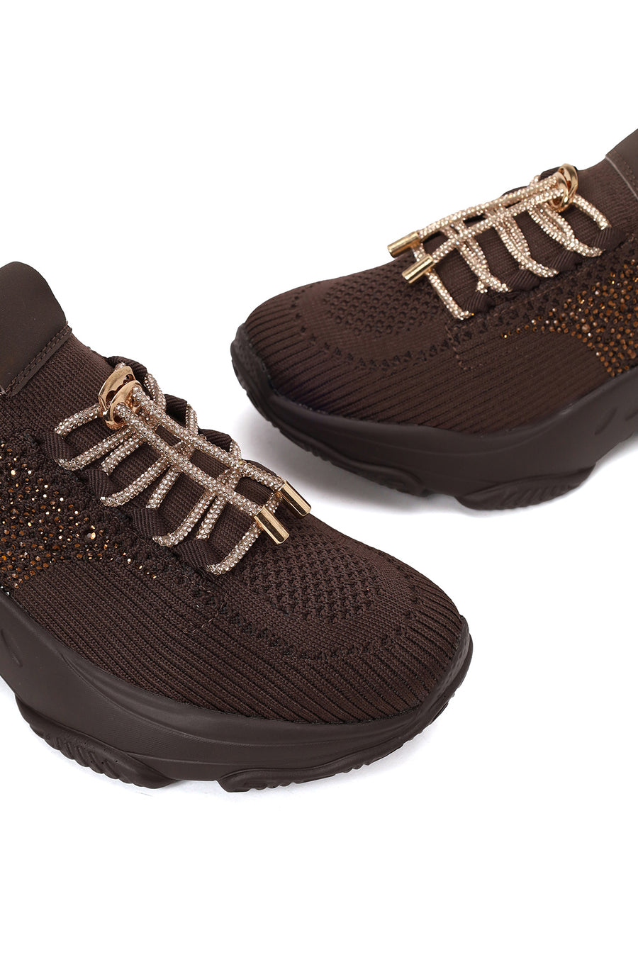 Derimod Zero Kadın Kahverengi Bağcıklı Taş Detaylı Kumaş Sneaker