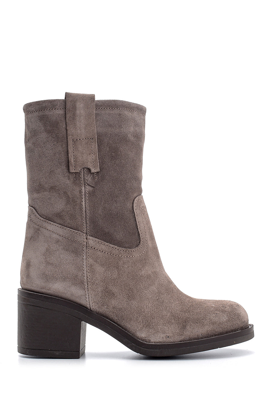 Women's Suede Leather Heeled Boots 19WFD223310 | Derimod