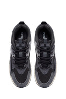Male Gray Lace-Up Thick-Soled Leather Sneaker | Derimod