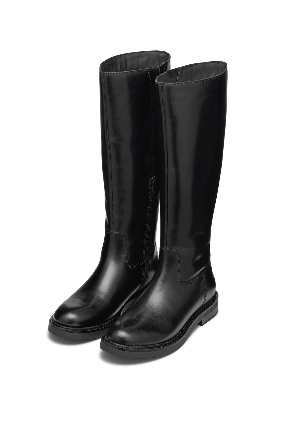 Geox Women's Black Serilda Zippered Leather Boots