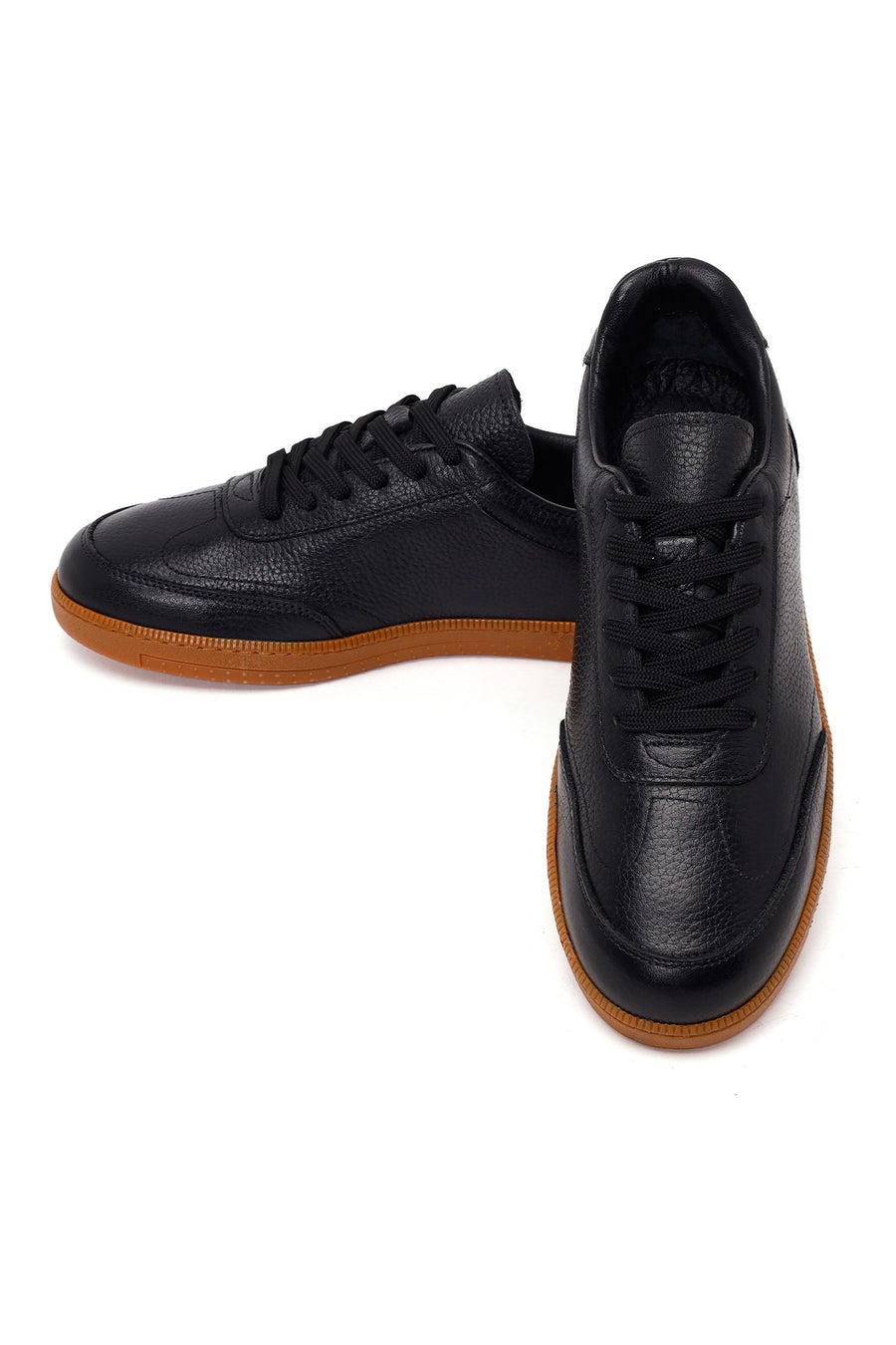 Male Black Lace-up Leather Sneaker