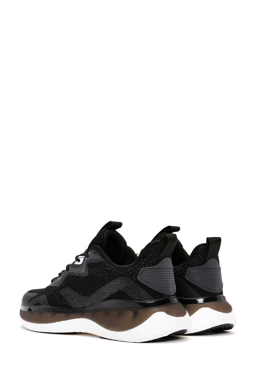 Derimod Zero Men's Black Lace-Up Thick Soled Fabric Sneaker