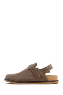 Women's Mink Back Tie Suede Leather Sandals | Derimod