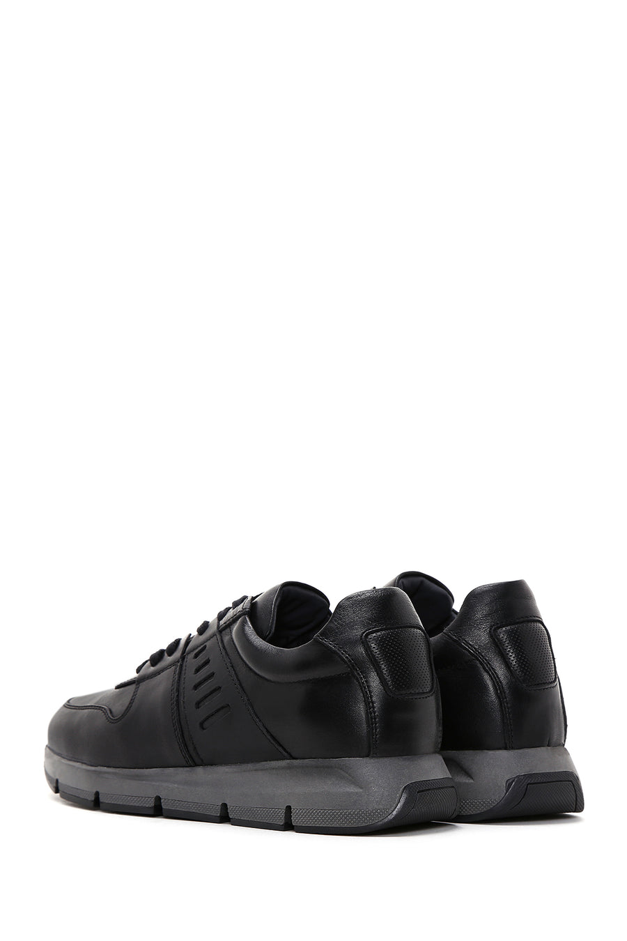 Men's Black Leather Casual Sneaker