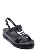 Women's Black Thick Sole Sandals | Derimod