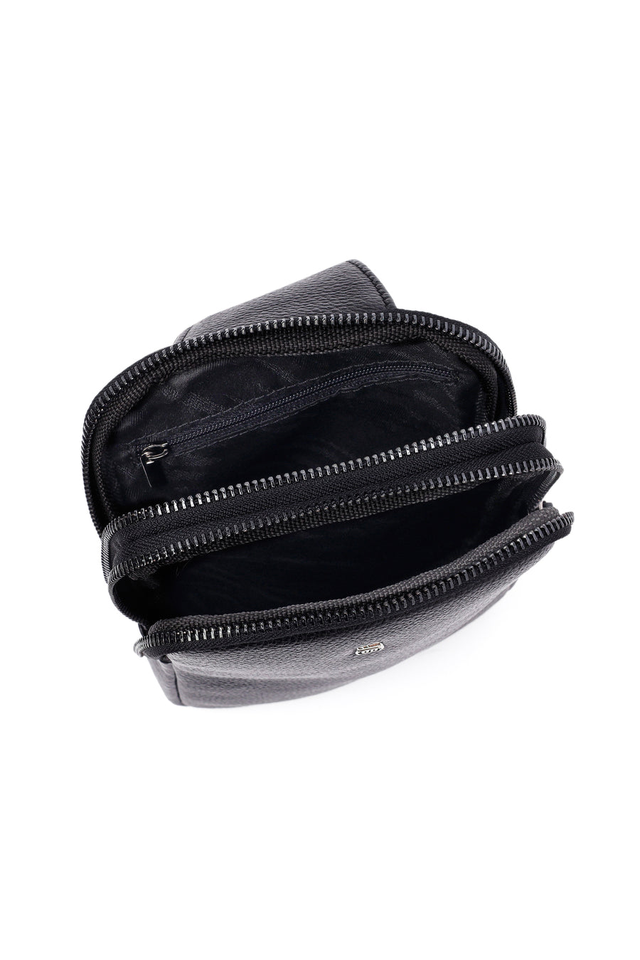 
Men's Black Mini Leather Crossbody Bag
