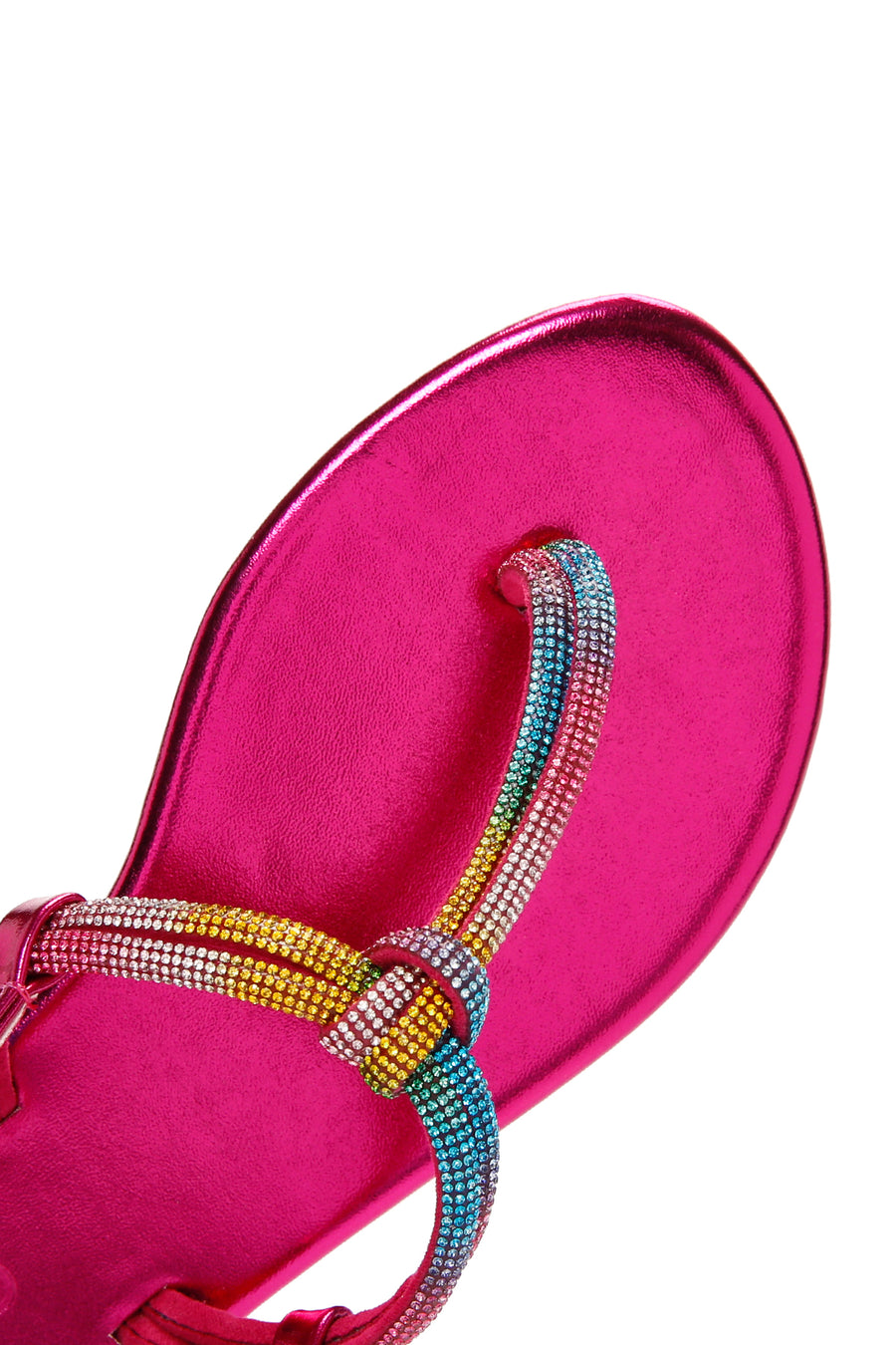 Women's Multicolored Ankle Strap Flip Flop Sandals with Stones