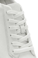 Male White Lace-Up Leather Sneaker | Derimod