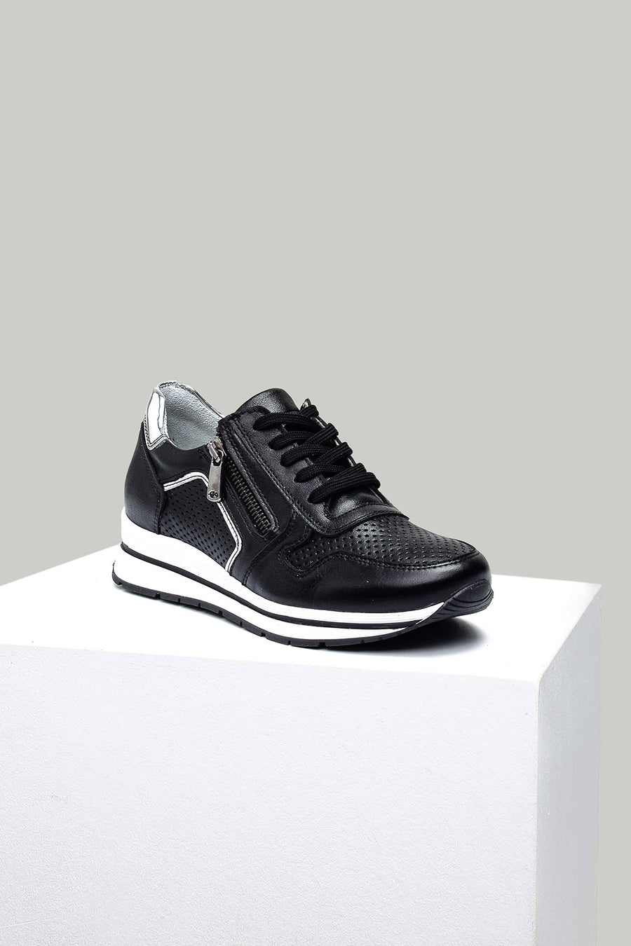 Yüksek Topuklu Kadın Deri Sneaker