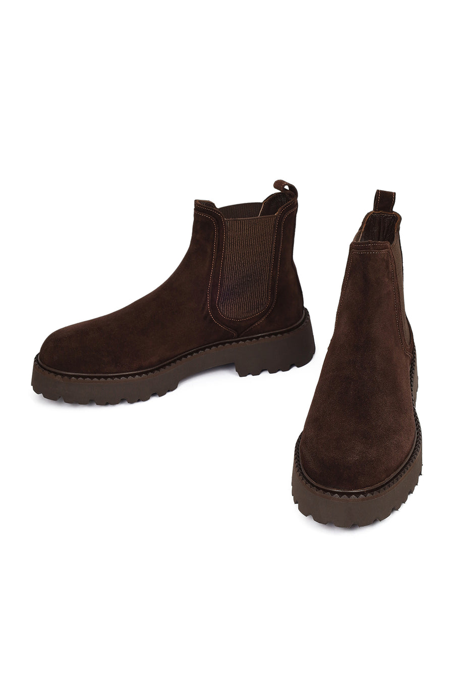 Male Brown Suede Chelsea Boots