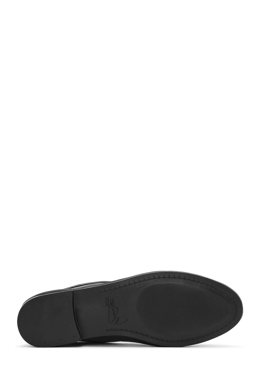 Women's Black Leather Masculine Loafer