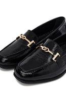 Kadın Siyah Tokalı Deri Maskülen Loafer | Derimod