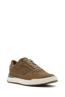 Men's Beige Lace-Up Nubuck Leather Sneaker | Derimod