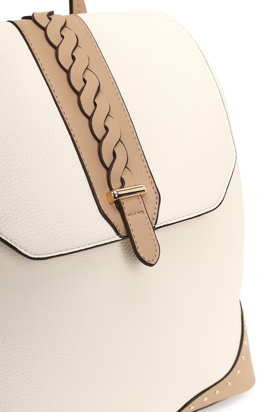 Woman Beige Casual Backpack